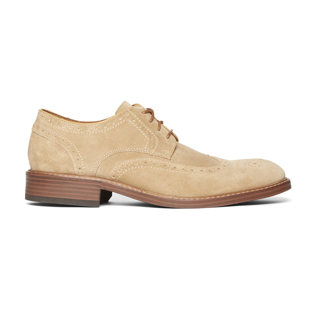 Rockport Mens Lace Up Khaki - Kenton Wingtip - UK 918-HSWFKY